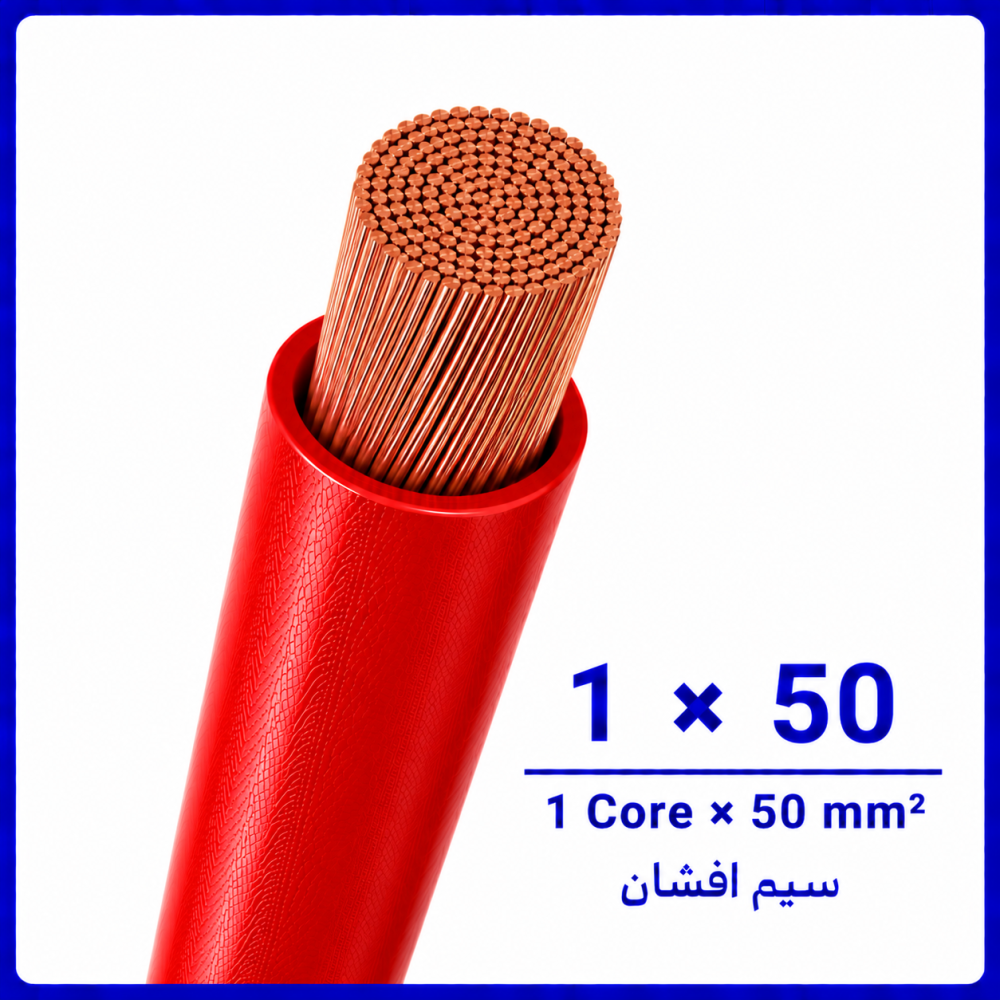 سیم افشان قرمز سایز 1 در 50 -نیرو کابل البرز