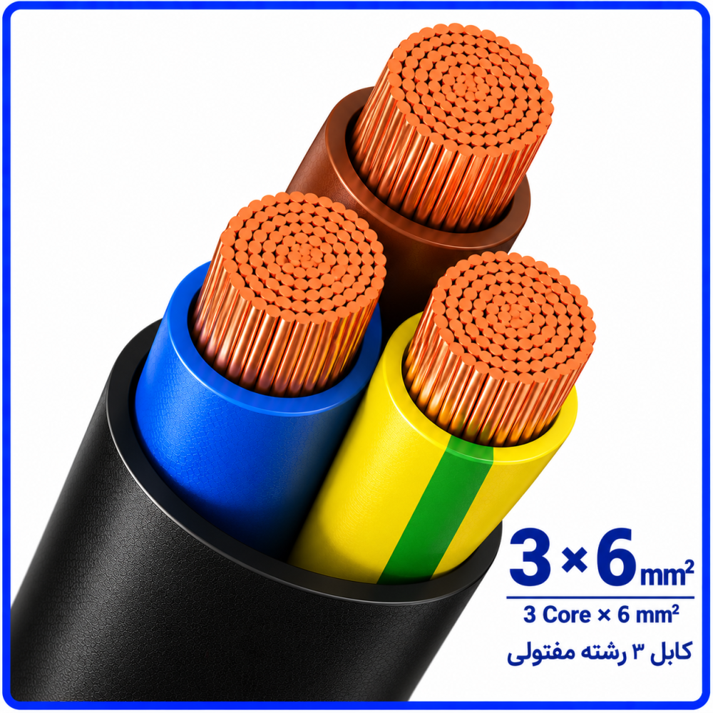 کابل افشان سایز 3 در 6 -ارمغان کابل یزد کابل افشان سایز 3 در 6 -ارمغان کابل یزد
