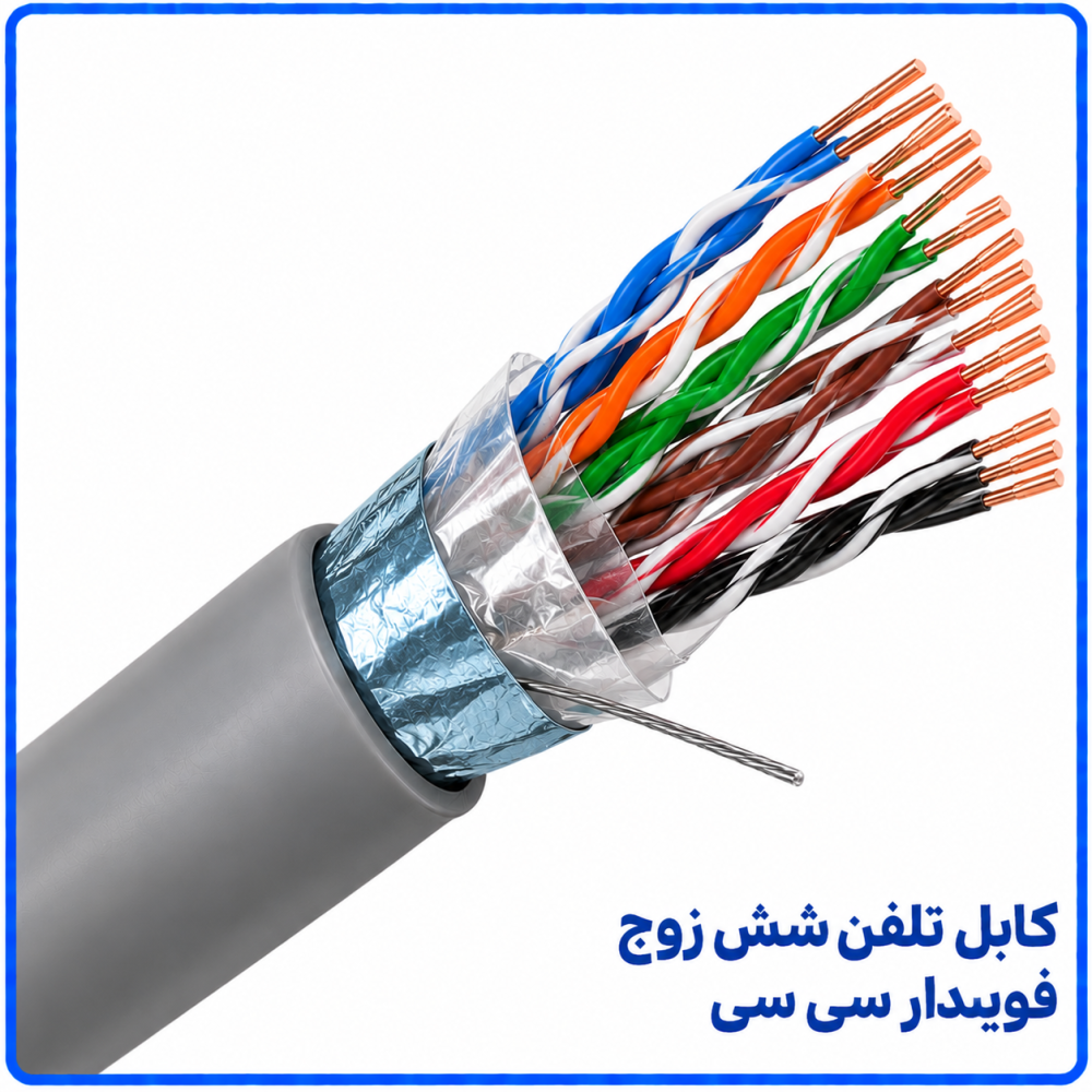کابل تلفن شش زوج هوایی فویلدار سی سی -نیرو کابل البرز کابل تلفن شش زوج هوایی فویلدار سی سی -نیرو کابل البرز