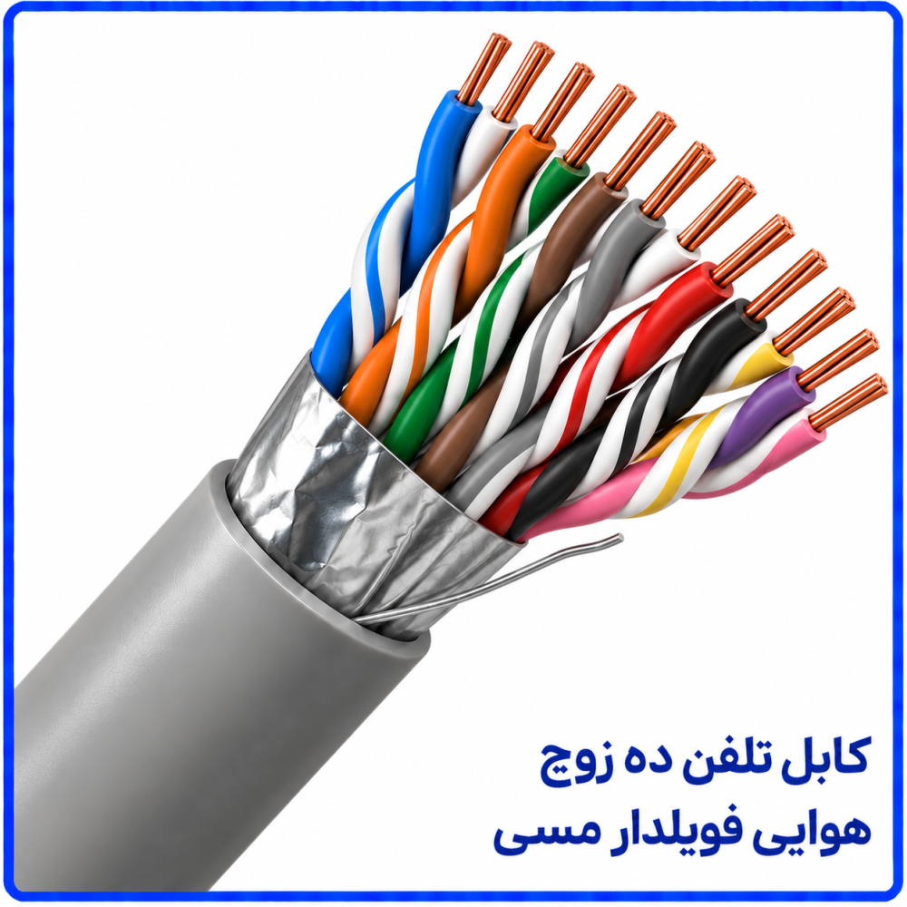 کابل تلفن ده زوج هوایی فویلدار مسی -نیرو کابل البرز کابل تلفن ده زوج هوایی فویلدار مسی -نیرو کابل البرز