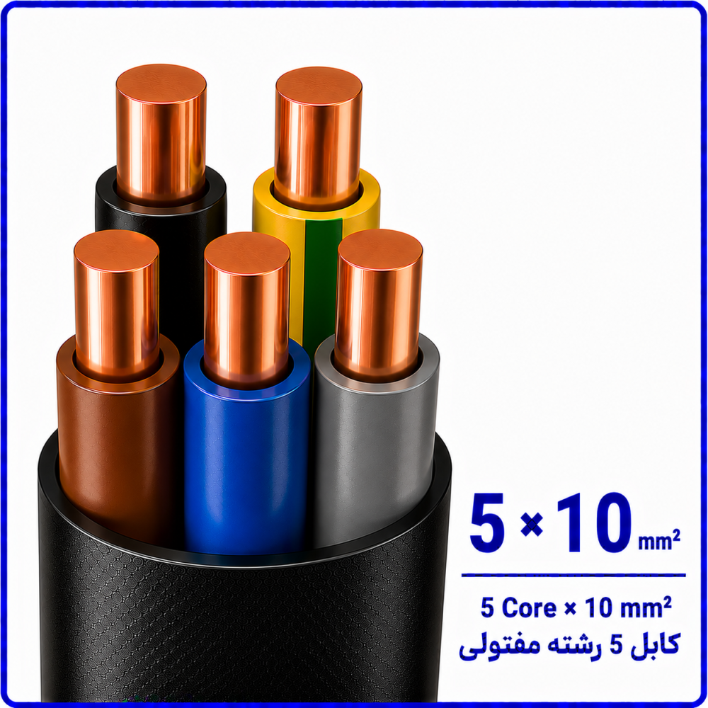 کابل مفتولی سایز 5 در 10 -نیرو کابل البرز کابل مفتولی سایز 5 در 10 -نیرو کابل البرز