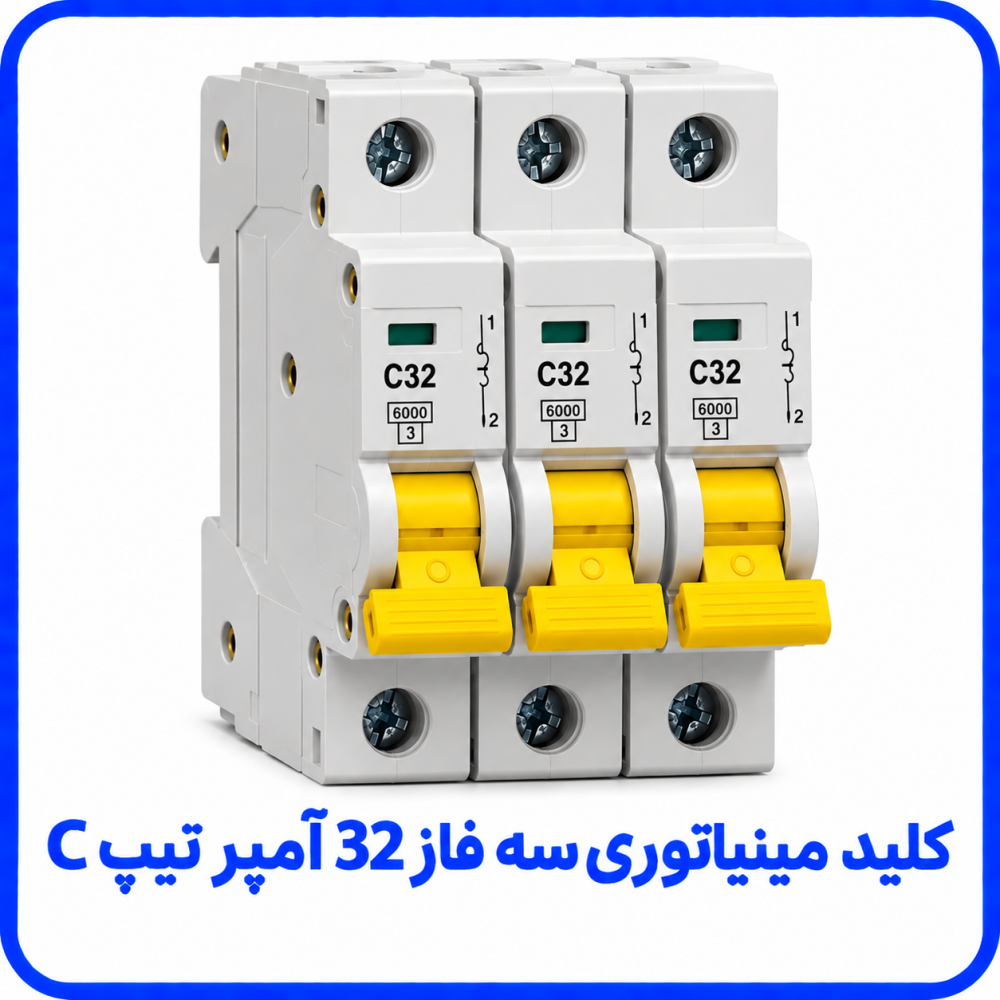 فیوز مینیاتوری سه فاز 32 آمپر تیپ C - دنا الکتریک